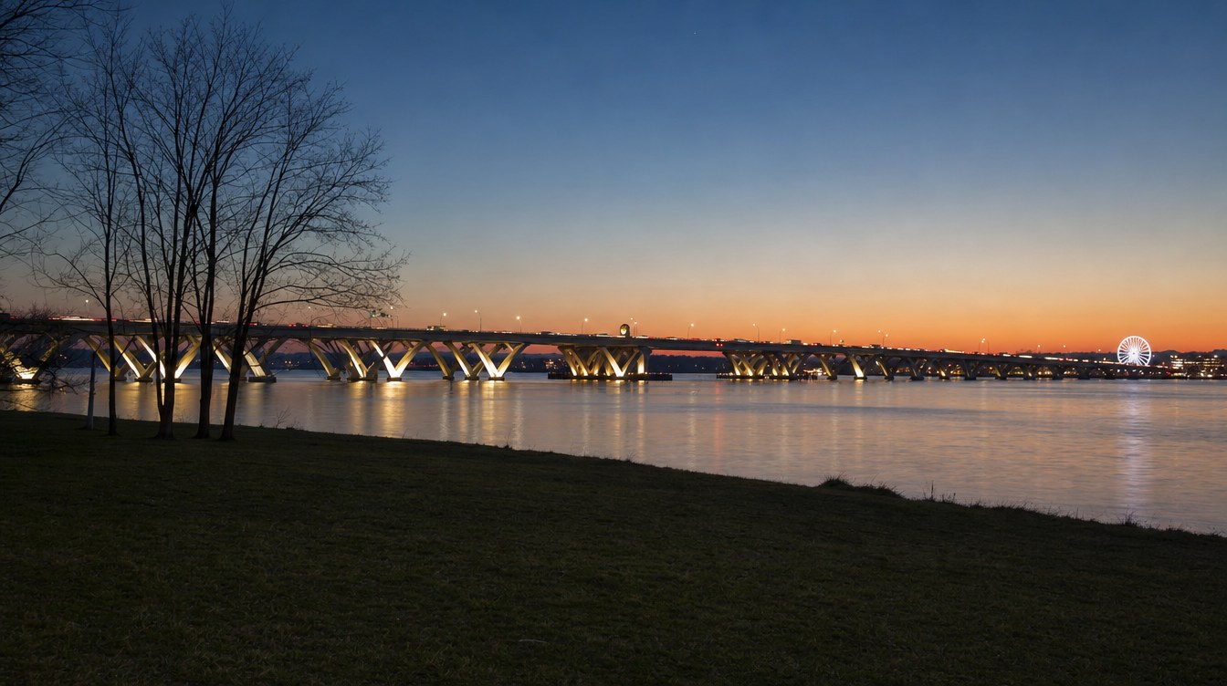 The Wilson Bridge at dusk, Alexandria