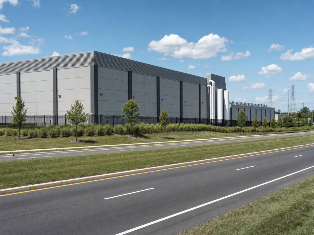 A data center campus along Loudoun County Parkway in Ashburn, at the heart of Data Center Alley